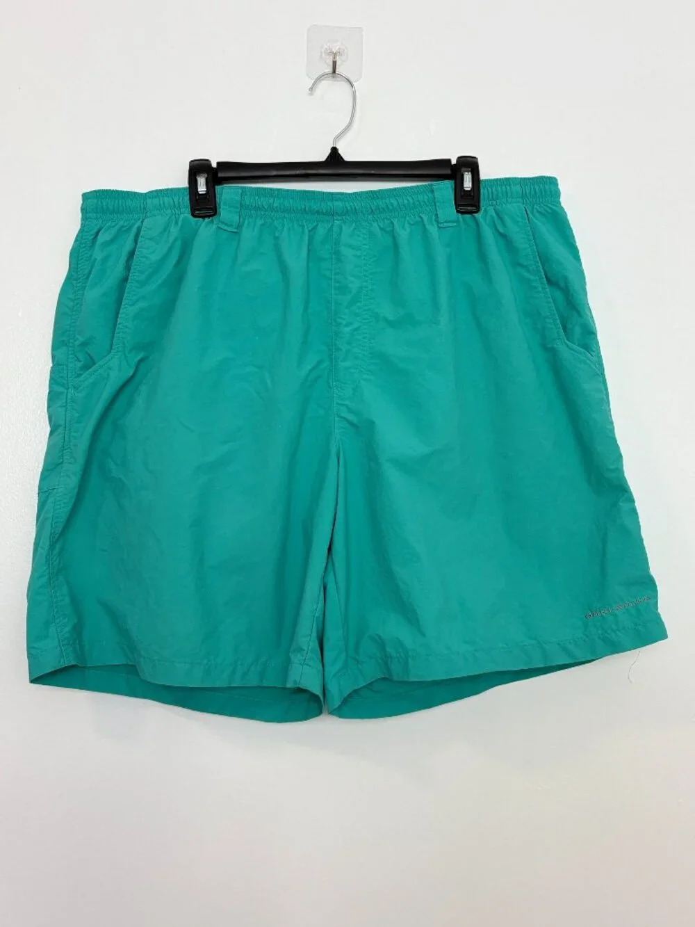 Columbia PFG Men’s Turquoise Swim Trunks Fishing Shorts Elastic Waist Nylon XL